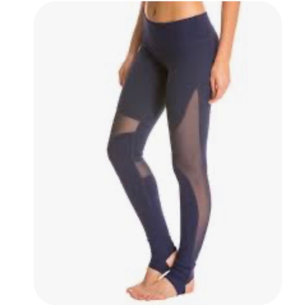 Alo‎ Yoga High Waist Coast Stirrup Legging Mesh Navy Blue Medium Full Length
